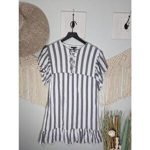Who What Wear Grey & White Stripe Dress
